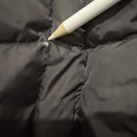 The North Face Down Parka Puffer Coat 600 Fill sz Small Gray Hooded Long Quilted - Picture 8 of 13